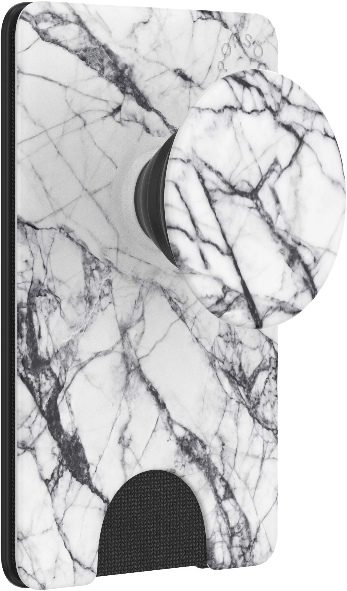 PopSockets Phone Wallet with Expanding Phone Grip, Phone Card Holder, Graphic PopWallet - Dove Marble