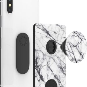 PopSockets Phone Wallet with Expanding Phone Grip, Phone Card Holder, Graphic PopWallet - Dove Marble