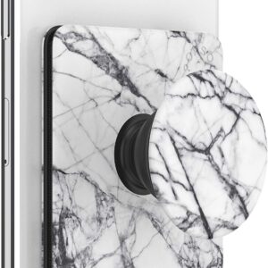 PopSockets Phone Wallet with Expanding Phone Grip, Phone Card Holder, Graphic PopWallet - Dove Marble