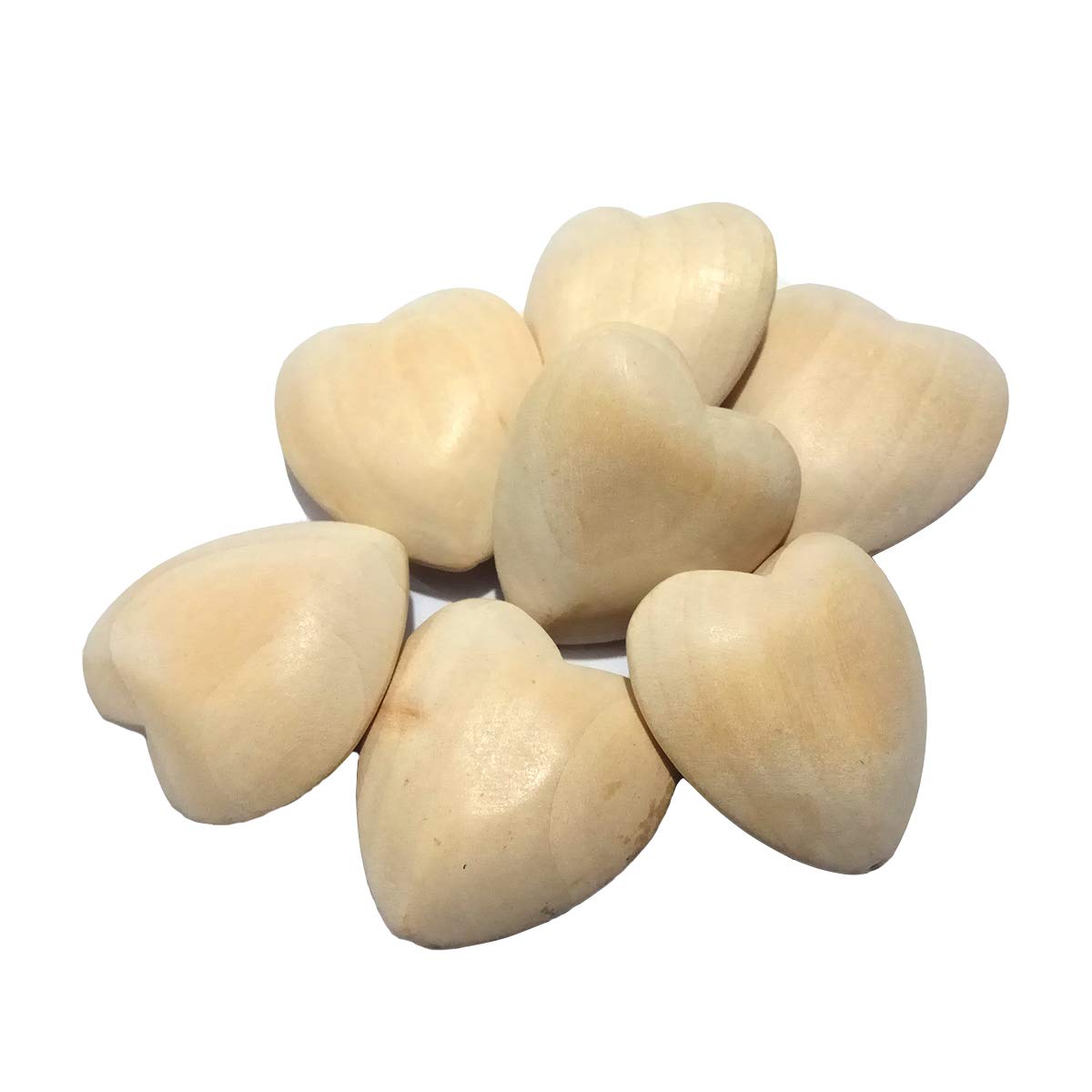 Alenybeby 20pcs Natural 40mm Unfinished Wood Hearts Beads with Holes Eco-Friendly Wooden Handing Materials DIY Beading Craft Accessories (40mm 20pcs)