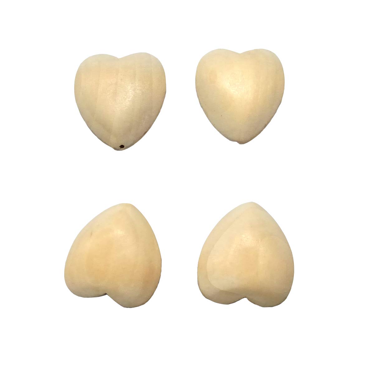 Alenybeby 20pcs Natural 40mm Unfinished Wood Hearts Beads with Holes Eco-Friendly Wooden Handing Materials DIY Beading Craft Accessories (40mm 20pcs)