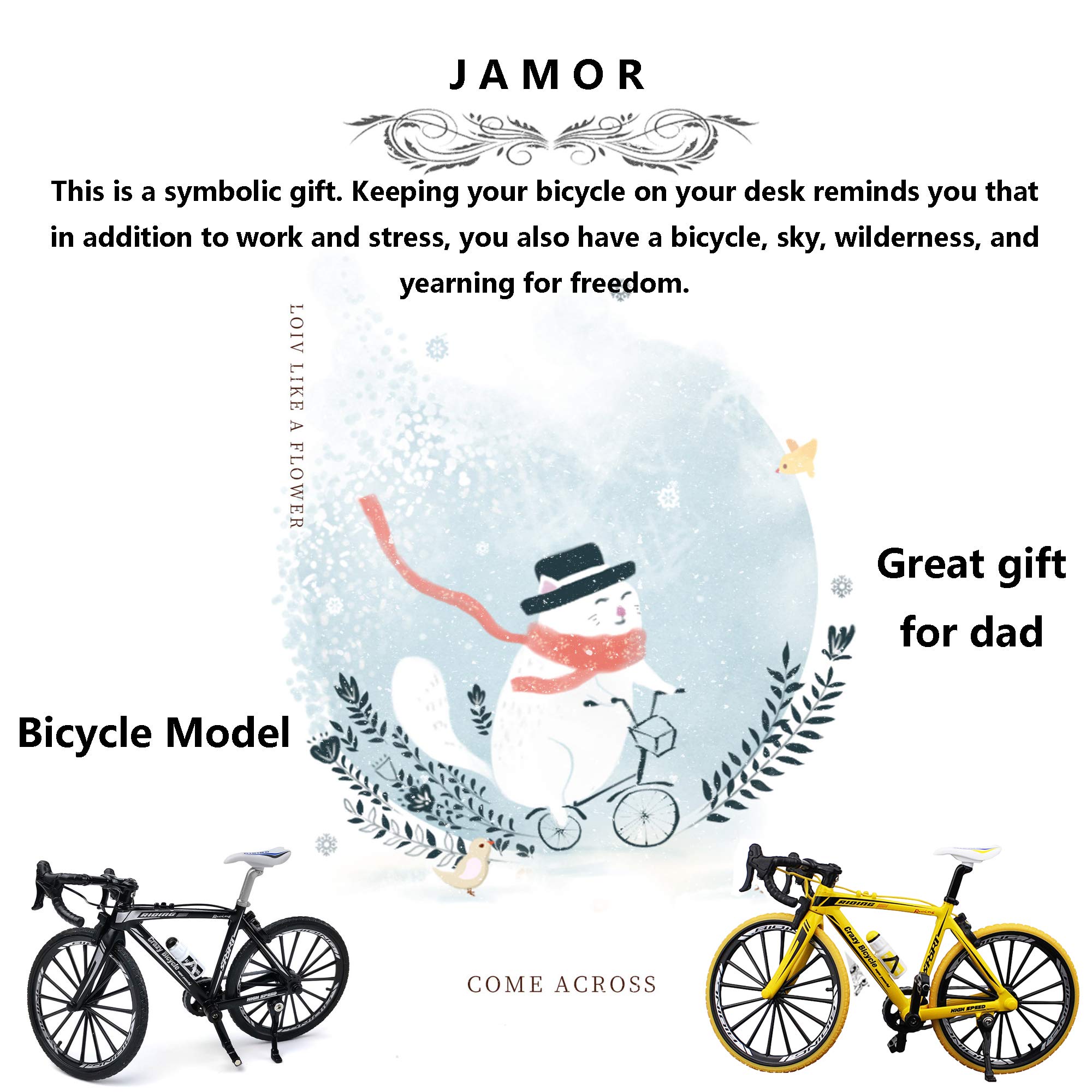 JAMOR Bicycle Model Mountain Bike Toy Racing Toy 1:10 Simulation Bike Mini Bike Model Zinc Alloy Racing Home Decoration Crafts Miniature Finger Mountain Bike (3)