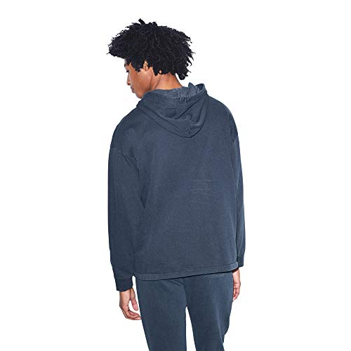 American Apparel Men's French Terry Long Sleeve Drawstring Hoodie, Faded Ink, Large