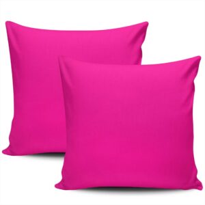 kelemo home set of 2 pillow case girly fushia hot pink friendly throw pillow covers cushion decorative pillowcase square 18 x 18 inches