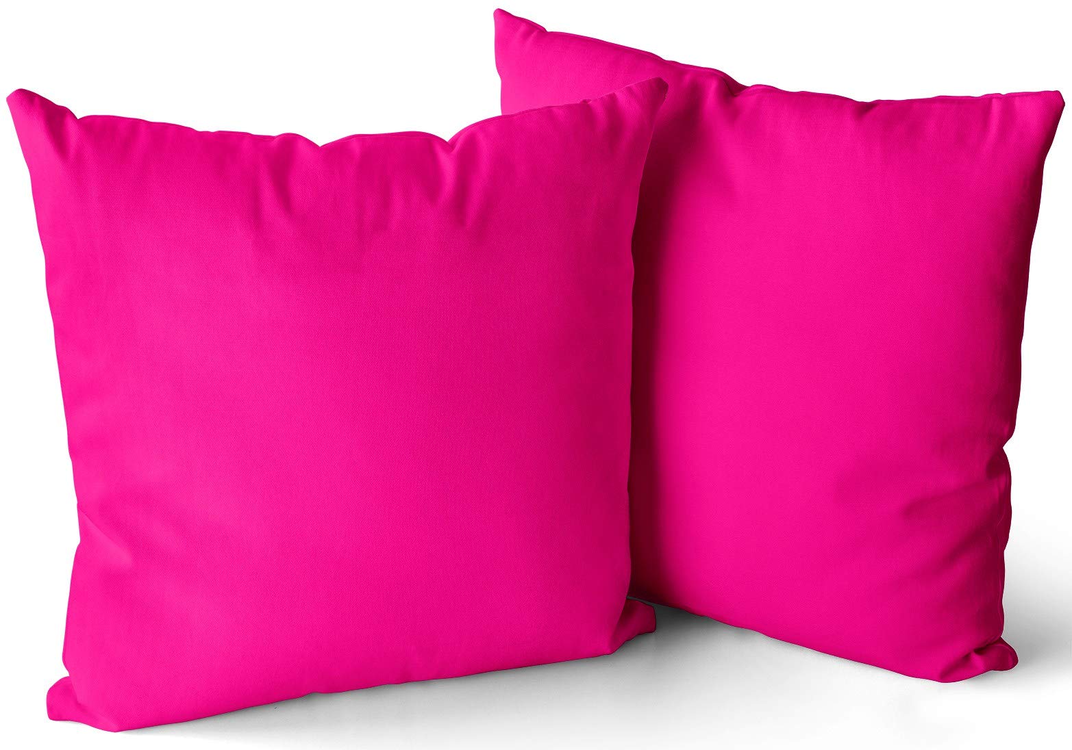 KELEMO Home Set of 2 Pillow Case Girly Fushia Hot Pink Friendly Throw Pillow Covers Cushion Decorative Pillowcase Square 18 x 18 Inches