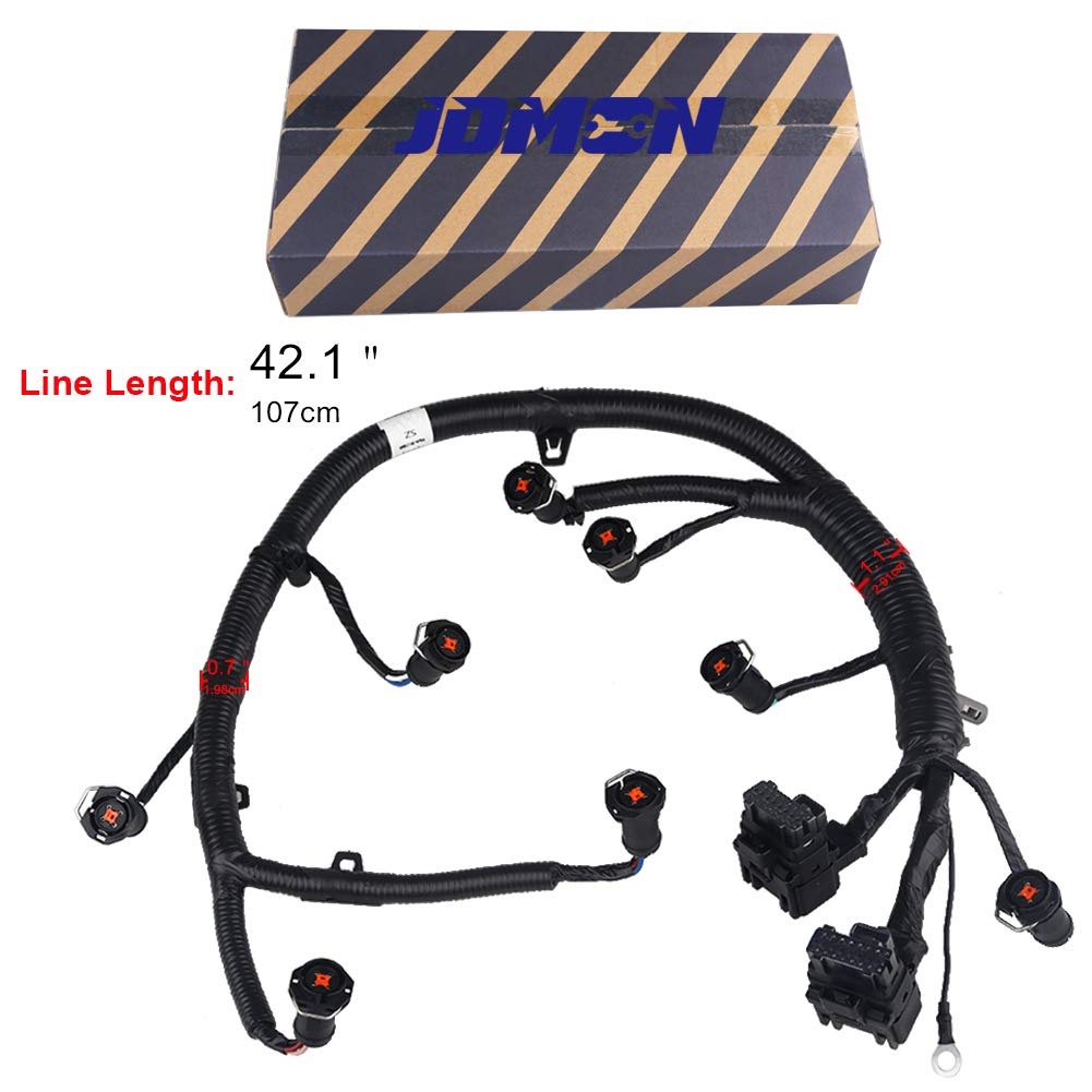 JDMON Compatible with FICM Fuel Injector Engine Complete Wire Harness Ford F250 F350 F450 F550 Excursion Powerstroke 6.0L Diesel 2004-2007 Replaces Part 5C3Z9D930A 5C3Z-9D930-A