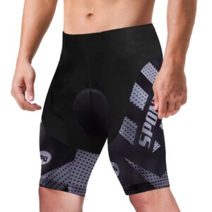 sponeed mens biking shorts with padding gel road bike tights padded cycling pants us medium gray
