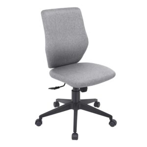 bowthy armless office chair - home office chair, rolling chair, desk chairs with wheels no arms, fabric task chair, swivel chair for desk, sewing chair(gray)