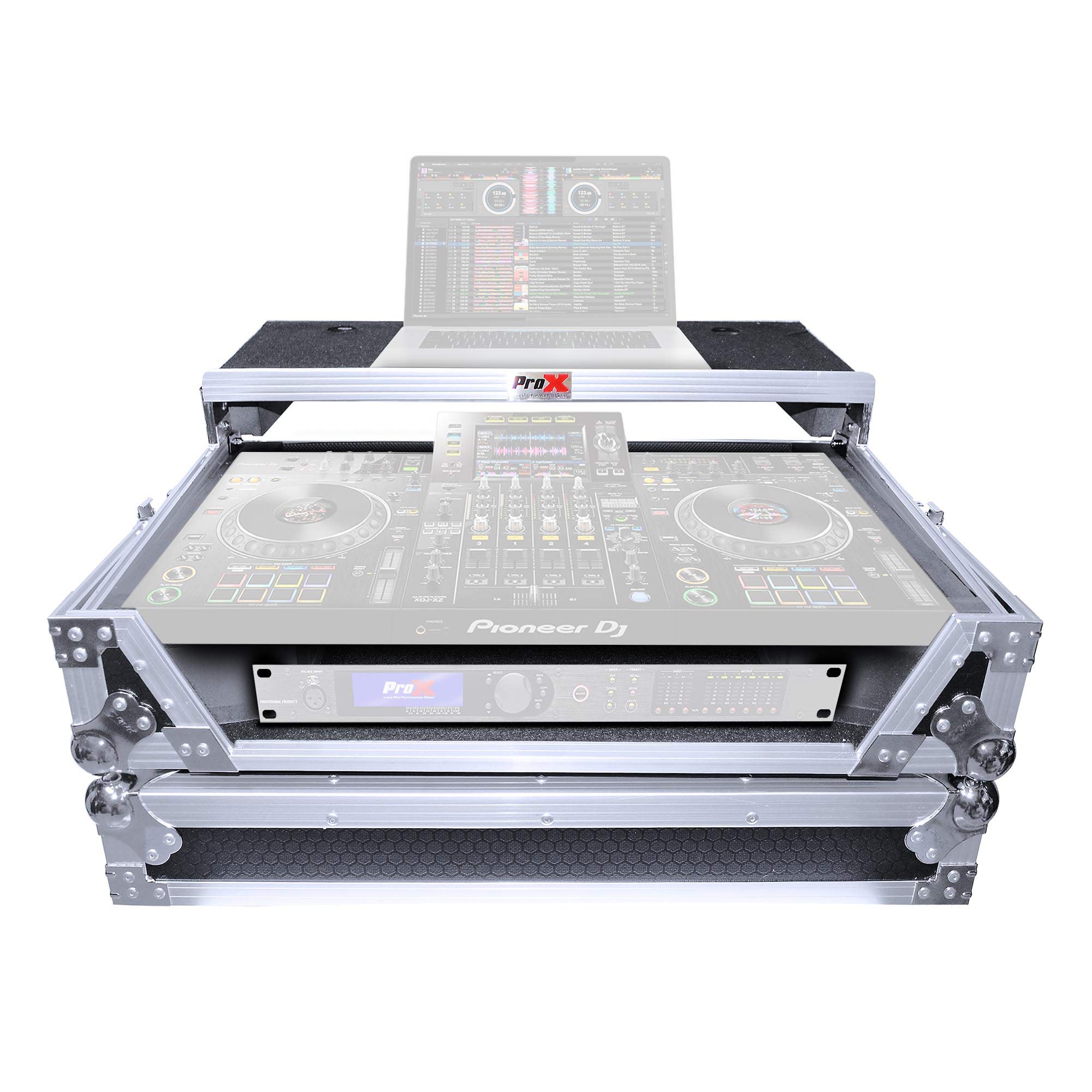 ProX XS-XDJXZWLT ATA Flight Case For Pioneer XDJ-XZ DJ Controller with Laptop Shelf 1U Rack Space and Wheels