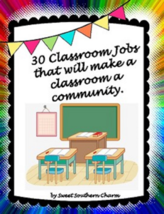 30 classroom jobs that will turn a classroom into a community in rainbow pattern