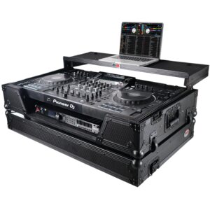 prox xs-xdjxzwltbl ata flight case ata flight case for pioneer xdj-xz dj controller with laptop shelf 1u rack space and wheels - black