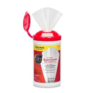 pdi sani-wipe™ non-rinse food contact hard-surface sanitizing wipe, 7.75" x 9", 95/can