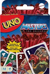 mattel games ​uno masters of the universe card game for kids, adults and game night with special rule for 2-10 players