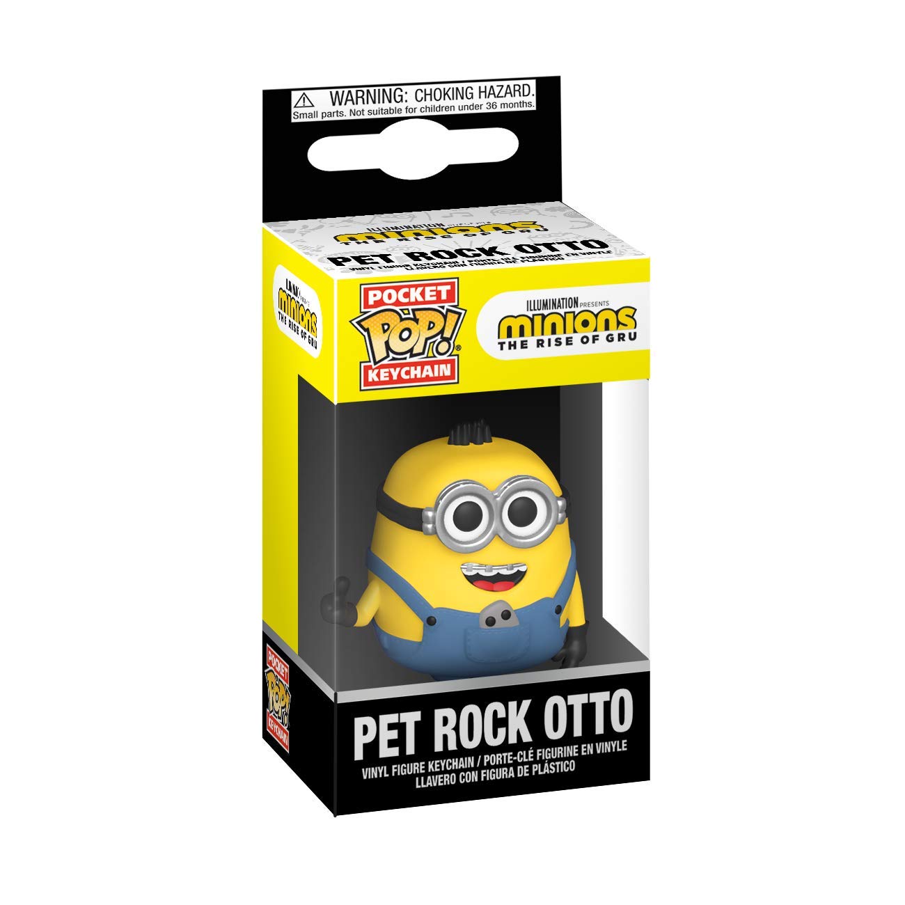 Funko Pop! Keychain: Minions: The Rise of Gru - Pet Rock Otto, Multicolor, 2 inches