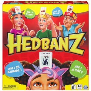hedbanz picture guessing board game 2020 edition family games | games for family game night | kids games | card games, for families and kids ages 8+