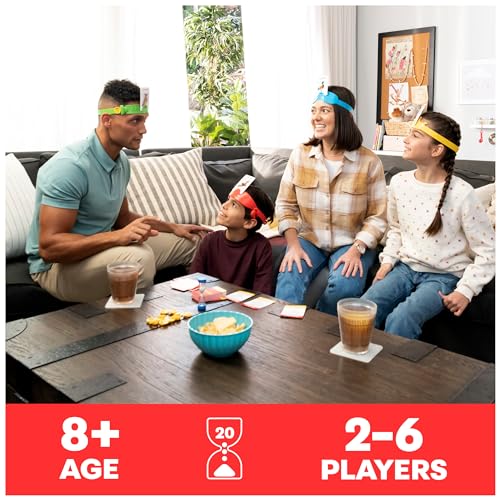 Hedbanz Picture Guessing Board Game 2020 Edition Family Games | Games for Family Game Night | Kids Games | Card Games, for Families and Kids Ages 8+