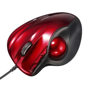 sanwa wired ergonomic trackball mouse, computer rollerball mice, laser sensor, 34mm trackball, 400/800/1200/1600 adjustable dpi, 5 buttons, compatible with macbook, laptop, windows, macos, chrome os