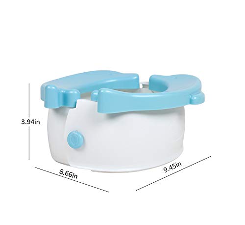 Baby Cute Dolphin Travel Potty Toilet Training Seat Trainer Portable Foldable Potty with 20 Potty Liners Disposable for Kids Boys Girls Children Toddlers