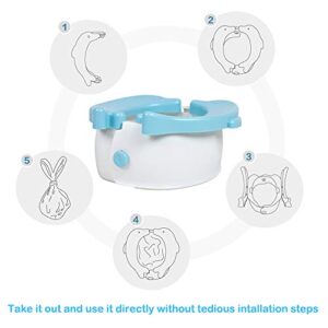 Baby Cute Dolphin Travel Potty Toilet Training Seat Trainer Portable Foldable Potty with 20 Potty Liners Disposable for Kids Boys Girls Children Toddlers