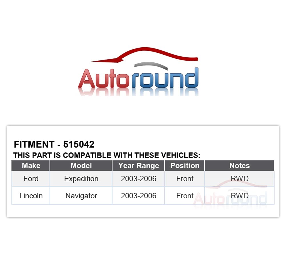 Autoround 515042 Front Wheel Hub and Bearing Assembly Fit for 2003-2006 Ford Expedition, Lincoln Navigator, 2WD