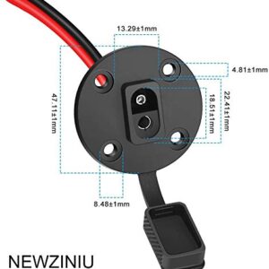 NEWZINIU SAE Connector SAE Power Socket Sidewall Port, SAE Cable Quick Connect Panel Mount Universal Flush-Mountable Connector for Solar Generator Battery Charger with 8 Screws(2 Pack)