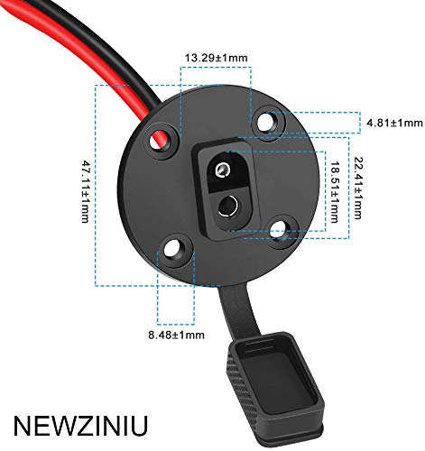 NEWZINIU SAE Connector SAE Power Socket Sidewall Port, SAE Cable Quick Connect Panel Mount Universal Flush-Mountable Connector for Solar Generator Battery Charger with 8 Screws(2 Pack)