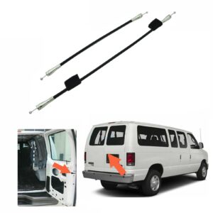 kalanution compatible with ford (e150 e250 e350 vans 1992-2013 econoline super duty) cargo door latch release cable - premium replacement