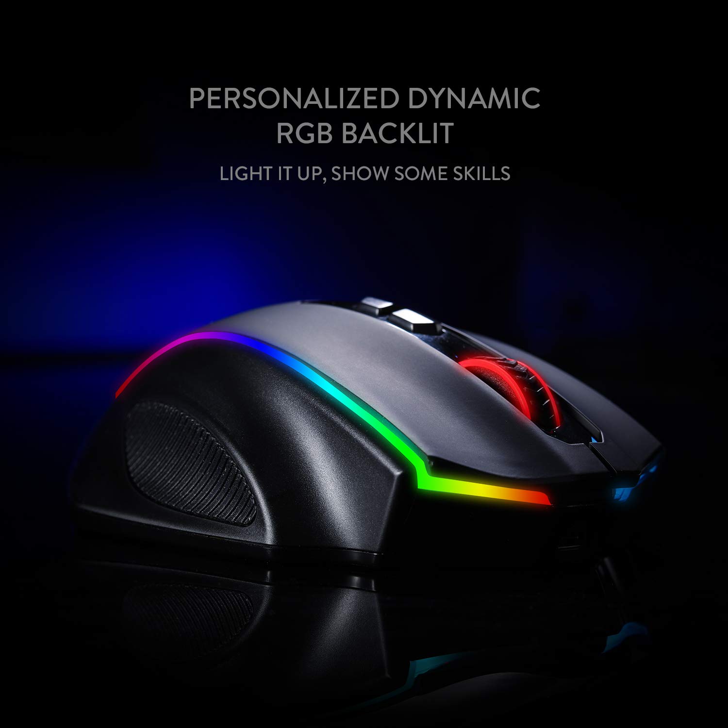 Redragon M686 Wireless Gaming Mouse, 16000 DPI Wired/Wireless Gamer Mouse with Professional Sensor, 45-Hour Durable Power Capacity, Customizable Macro and RGB Backlight for PC/Mac/Laptop