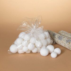 gerson 48 pack white plush indoor snowballs holiday christmas decoration - 3 sizes