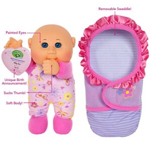 Cabbage Patch Kids Official, Newborn Baby Doll Girl - Comes with Swaddle Blanket and Unique Adoption Birth Announcement