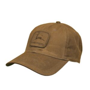john deere workwear waxed canvas hat w/patch, brown