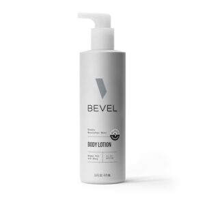 bevel all day body lotion for men with shea butter and argan oil, lightweight formula softens and smoothes skin, 16 oz (packaging may vary)