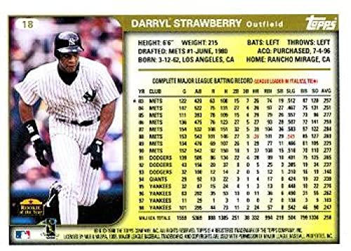 1999 Topps #18 Darryl Strawberry NM-MT New York Yankees Baseball MLB