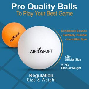 Abco Tech Table Tennis & Ping Pong Paddles and Balls Set, 4pk Table Tennis Paddles & 6 Table Tennis Balls, Ping Pong Set, Ping Pong Paddles Set of 4, Professional & Recreational Games, 2 or 4 Players