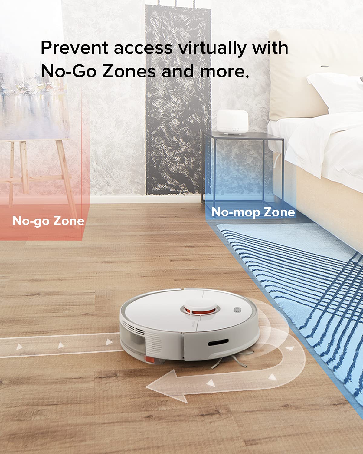 Roborock S5 MAX Robot Vacuum and Mop, Robotic Vacuum Cleaner with Electric-Tank, Self-Charging, Lidar Navigation, Selective Room Cleaning, No-mop Zones, 2000Pa Suction, 180mins Runtime (Renewed)