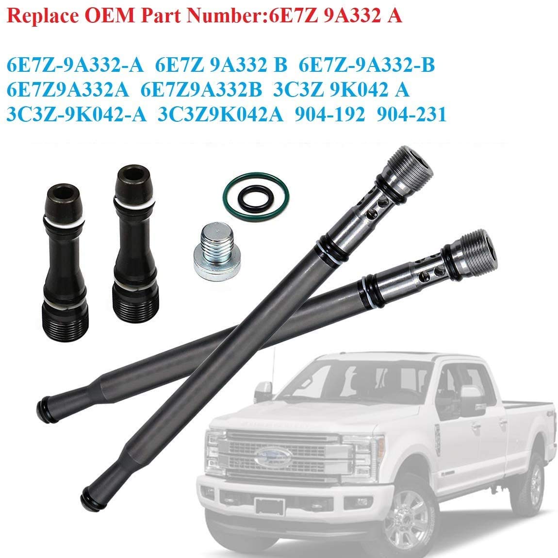 6E7Z-9A332-B fit for Ford Fuel Supply Tube,Stand Pipe & Dummy Plug Kit Replacement for 2004-2010 Ford 6.0L Powerstroke E/F-Series 6E7Z-9A332-B Fuel Supply Tube