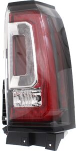 evan fischer tail light compatible with 2015-2020 gmc yukon and 2015-2020 yukon xl led passenger side - gm2801268, 84536243 for models with led lights only