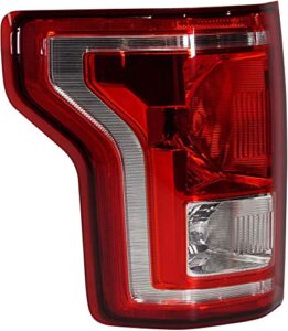 evan fischer driver side tail light assembly compatible with 2015 2016 2017 ford f-150 with bulb capa