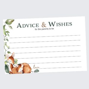 oh deer! advice and wishes cards, set of 50, advice cards for baby shower, woodland baby shower advice cards