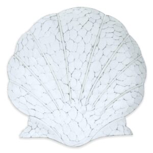 t.i. design hand-carved coastal white scallop shell beach wall decor