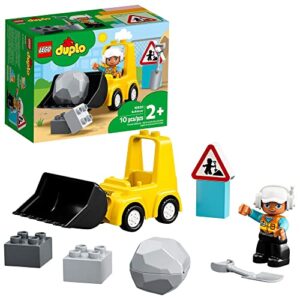 lego duplo town bulldozer construction vehicle 10930 toy set, early development and activity toys, gift for grandchildren, toddlers, boys & girls ages 2 years old and up