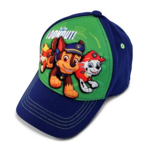 nickelodeon toddler boys' paw patrol baseball cap - 3d chase, marshall, rubble curved brim snap back hat, size 2-4t, marshal big face