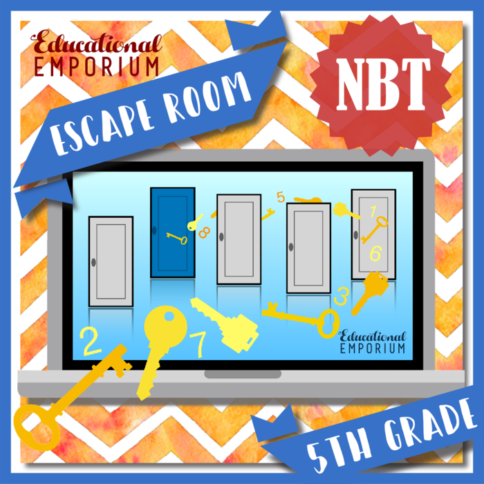 ⭐ NO PREP ⭐ 5th Grade Math Escape Room ⭐ NBT ⭐