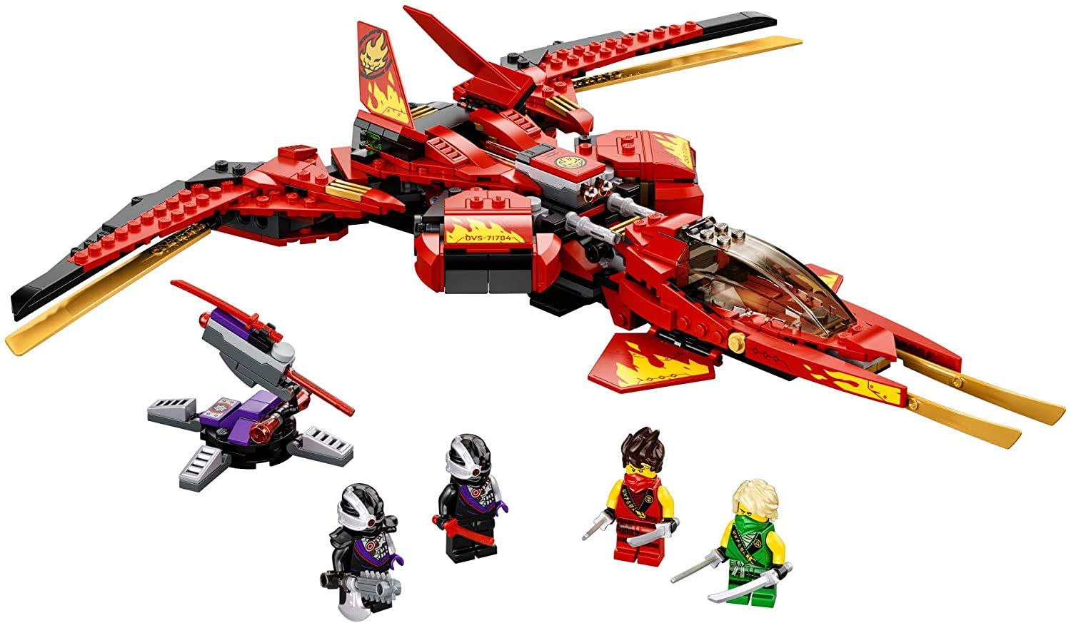 LEGO NINJAGO Legacy Kai Fighter 71704 Building Set for Kids Featuring Ninja Action Figures (513 Pieces)