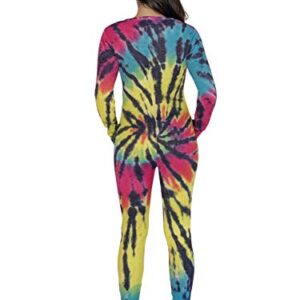 #followme Women's Tie Dye Henley Thermal Onesie 6769-10488-S