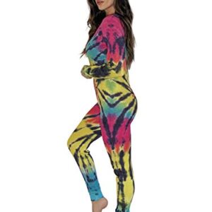 #followme Women's Tie Dye Henley Thermal Onesie 6769-10488-S