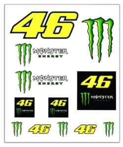 valentino rossi stickers set large monster vr46 one size,multi,unisex