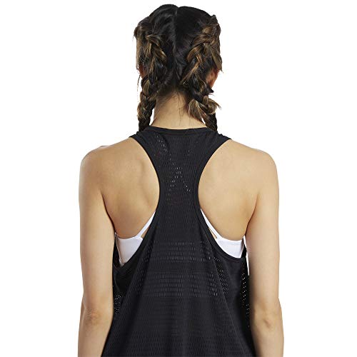 Reebok Training Supply Perforated Racerback Tank Top, Black, XS