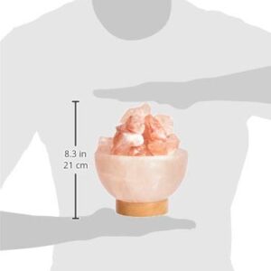 Amazon Basics Natural Himalayan Salt Lamp Bowl with Natural Crystal Chunks, Wood Base with Dimmer Switch - Crystal Pink