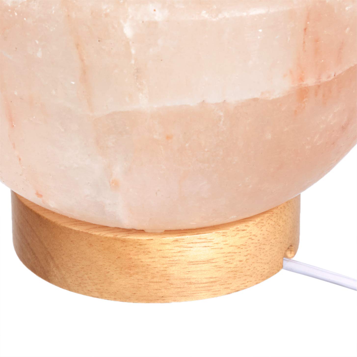 Amazon Basics Natural Himalayan Salt Lamp Bowl with Natural Crystal Chunks, Wood Base with Dimmer Switch - Crystal Pink